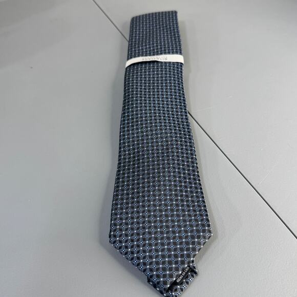 Perry Ellis Portfolio Mens Necktie Norton Neat Black Office Professional New - Picture 3 of 9